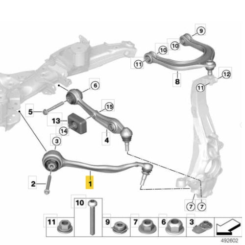 Front Lower Control Arm- 31106893549 / 31106893550 For BMW X5, X6, X7